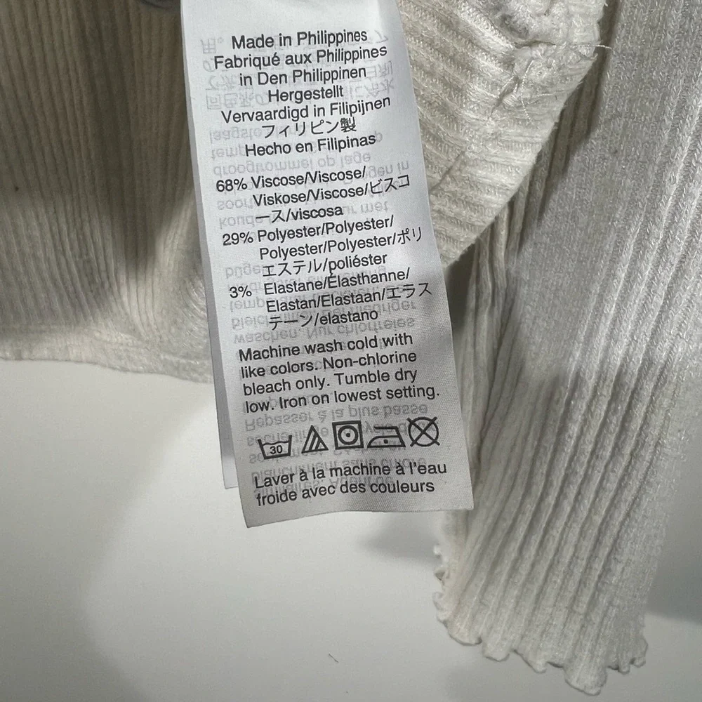 J.Crew J.Crew Ribbed Button-Shoulder Turtleneck Top Sz Small